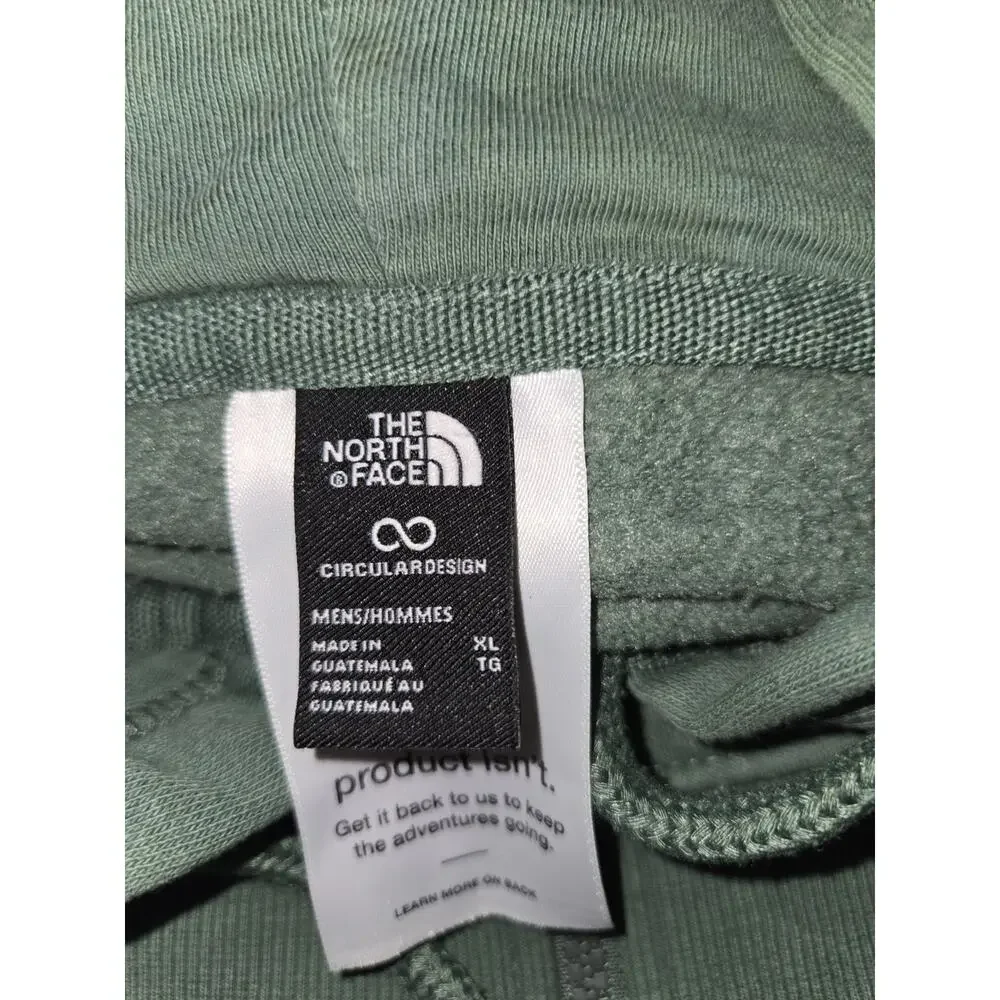 The North Face Men’s XL Sage Green Full Zip Hoodie Sweatshirt Circular Design